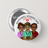 国民ナースの日5月6日 缶バッジ (正面&裏面)