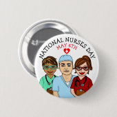 国民ナースの日5月6日 缶バッジ (正面&裏面)