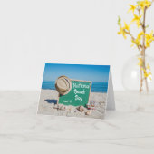 国民ビーチの日 カード (黄色い花)