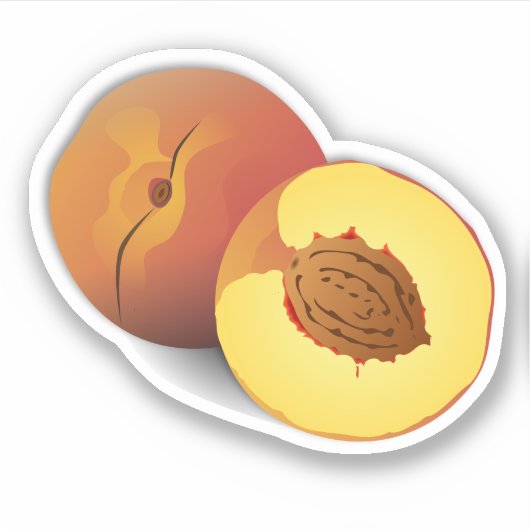 国民桃の月 シール (正面)