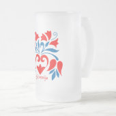 国民色のスロベニアのモチーフのマグ フロストグラスビールジョッキ (正面右)