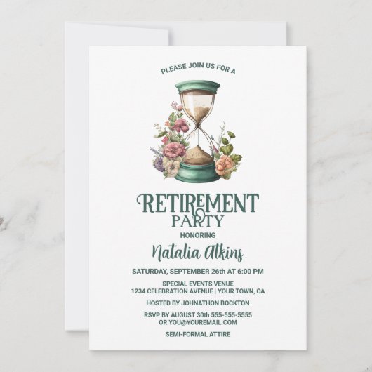 国水彩フローラ砂時計の廃棄 招待状 (正面)