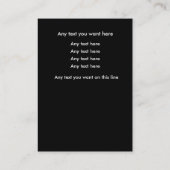 国牛の模様の白黒の名刺 名刺 (裏面)