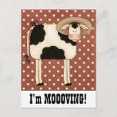 国牛の男性が住所変更通知を移動 案内ポストカード (正面)
