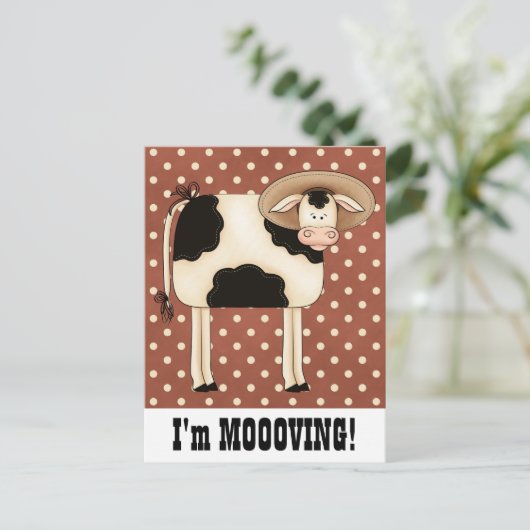 国牛の男性が住所変更通知を移動 案内ポストカード (スタンド正面)