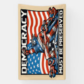 国王の民主主義救なし 横断幕 (縦)