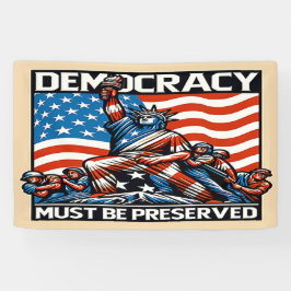 国王の民主主義救なし 横断幕