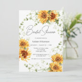 国産のヒマワリとツルのブライダルシャワー 招待状 (スタンド正面)