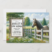 国産のポニーの誕生日パーティー 招待状 (正面)