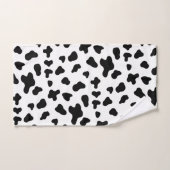 国産のモノクロ牛柄 バスタオルセット (ハンドタオル)