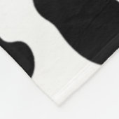 国産のモノクロ牛柄 フリースブランケット (角)