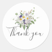 国産のワイルドフラワーの花束　感謝のメッセージギフト ラウンドシール (正面)