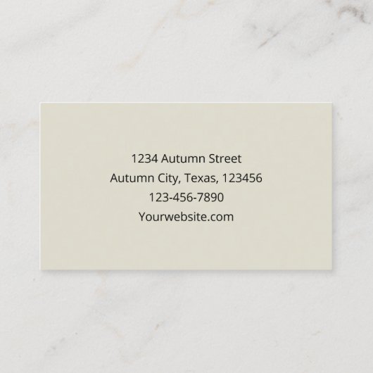 国産の秋の落ち葉 赤 黄色 アンティーク窓 名刺 (裏面)