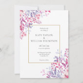 国産の野生の花をあしらった、自然派フォトウェディング 招待状 (正面)