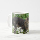 国産の長毛猫 コーヒーマグカップ (正面左)