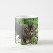国産の長毛猫 コーヒーマグカップ (中央)