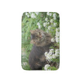 国産の長毛猫 バスマット (正面縦)