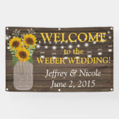 国産ひまわりカスタムウェディングバナー 横断幕 (横)