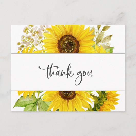 国産ひまわりサンフラワーありがとうはがき ポストカード (正面)