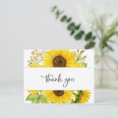 国産ひまわりサンフラワーありがとうはがき ポストカード (スタンド正面)