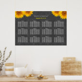 国産ひまわりチョーク結婚ボード座席表 ポスター (キッチン)