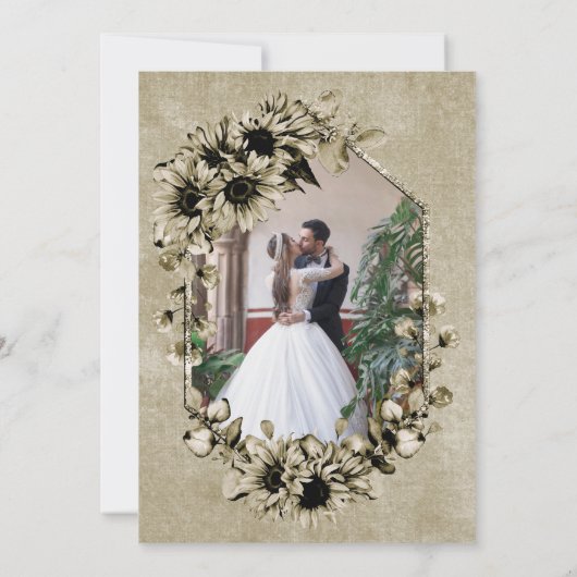 国産ひまわりフローラ写真結婚披露宴 招待状 (裏面)