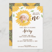 国産ひまわり写真第1回誕生日パーティー 招待状 (正面/裏面)