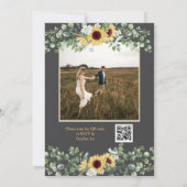 国産ひまわり写真QRコード結婚ズ 招待状 (裏面)