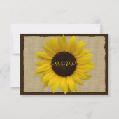 国産ひまわり素朴とBurlapリプライ・カード 出欠カード (裏面)