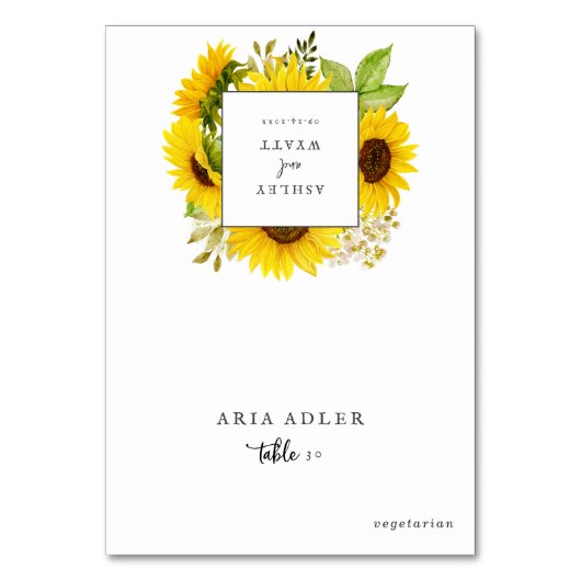 国産ひまわり結婚のメニューオプション座席表 テーブルナンバー (正面)