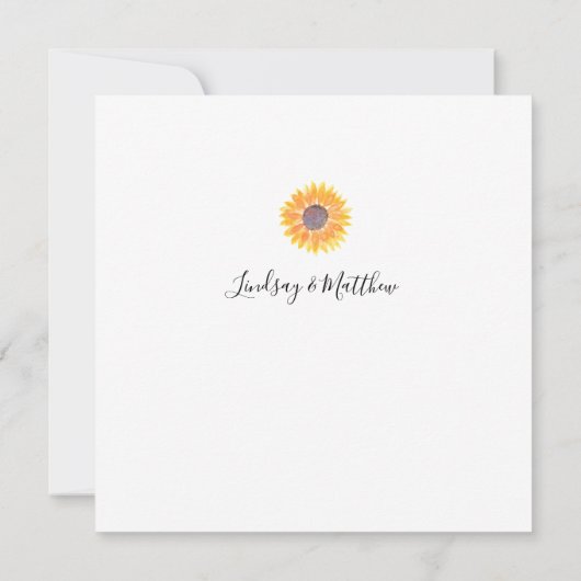 国産ひまわり結婚の葉 招待状 (裏面)