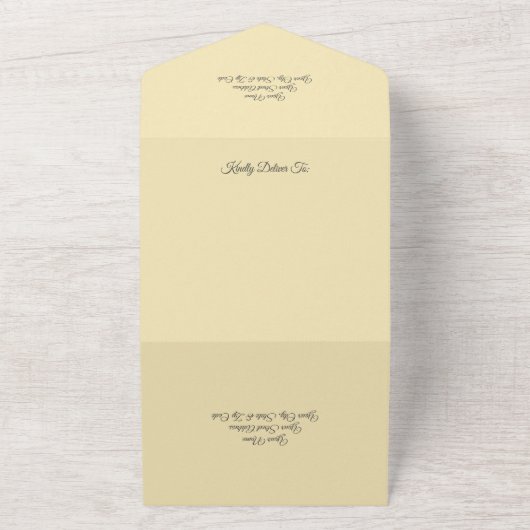 国産ひまわり花とデイジーとQRコード オールインワン招待状 (外側)