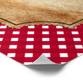 国産ひまわり赤いギンガムポスター ポスター (角)