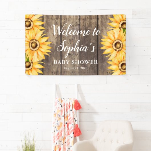 国産ひまわり赤ちゃんシャワーへようこそ 横断幕 (インサイチュ)