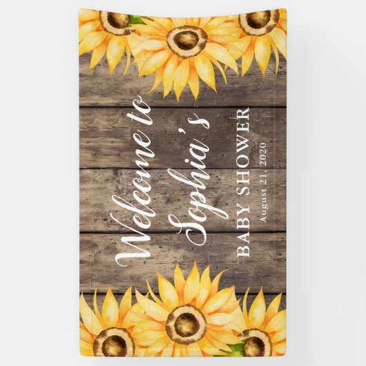 国産ひまわり赤ちゃんシャワーへようこそ 横断幕 (縦)