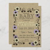 国産ひまわり赤ちゃんシャワー 招待状 (正面/裏面)