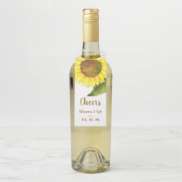 国産ひまわり ウェディング ワイン ボトルネックタグ