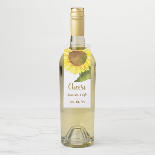 国産ひまわり ウェディング ワイン ボトルネックタグ (ボトル)