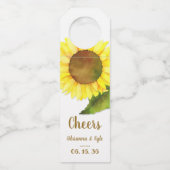 国産ひまわり ウェディング ワイン ボトルネックタグ (正面)