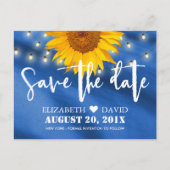 国産ひまわり&ストリングライト日付を保存 案内ポストカード (正面)