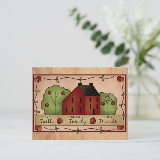 国産りんご感動的はがき ポストカード (スタンド正面)