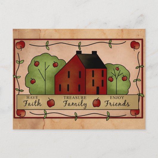 国産りんご感動的はがき ポストカード (正面)