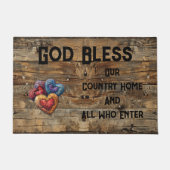 国産クリスチャンカントリー ハートのドアマット 個人仕様 ドアマット (正面)