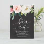 国産チョークボード ブッシュ 花 秋 赤ちゃんシャワー 招待状 (スタンド正面)