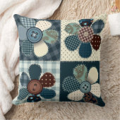 国産パッチワーク花写真枕 クッション (ブランケット)