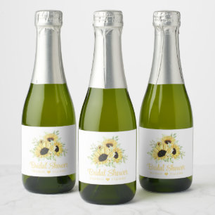 国産ヒマワリ 水彩花 ブライダルシャワー スパークリングワインラベル