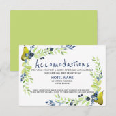 国産ブルーベリー 夏の梨 水彩花イラスト エンクロージャーカード (正面/裏面)