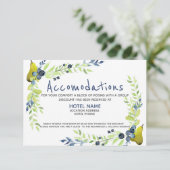 国産ブルーベリー 夏の梨 水彩 フラワーリーフ エンクロージャーカード (スタンド正面)