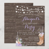 国産ラベンダー花 リサイクルウッド 招待状 (正面/裏面)