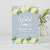 国産レモン ボーホー ブラッシュ ブルー ブライダルシャワー 招待状 (スタンド正面)